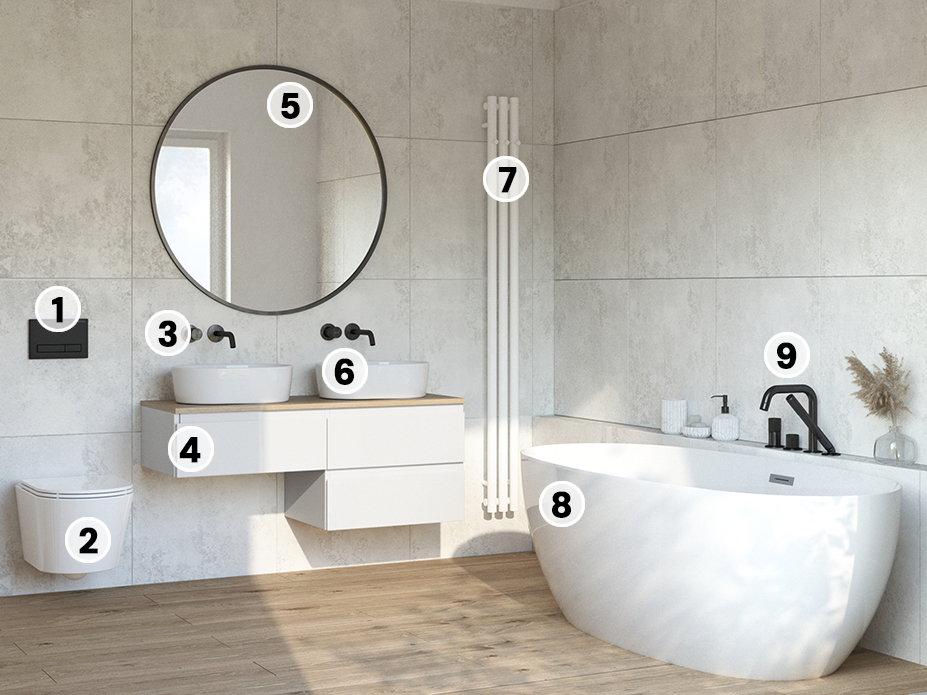 Oltens koupelna ve skandinávském stylu