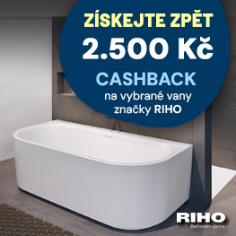 Cashback 2500 Kč na vybrané vany Riho