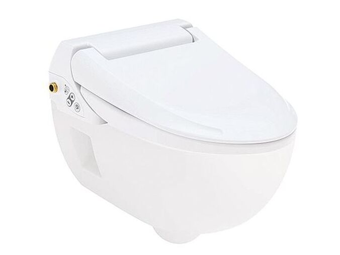 Geberit AquaClean 4000 závěsné WC vč. sedátka 50,5 cm, hluboké splachování, Rimfree, alpská bílá 