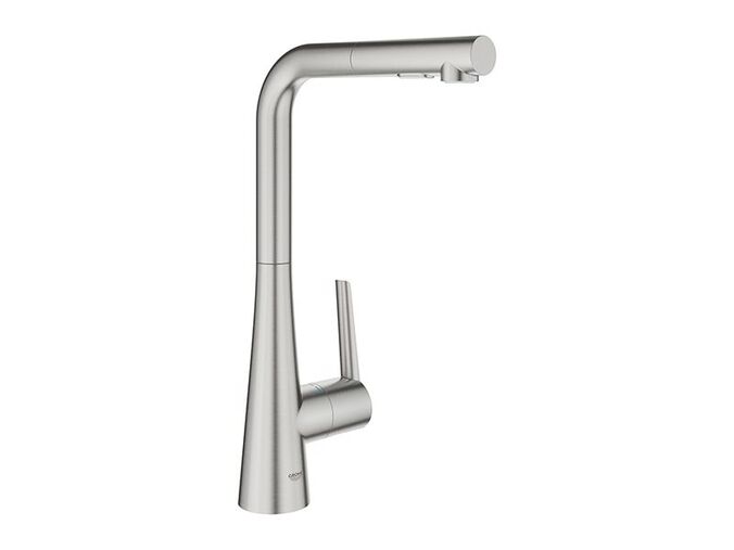 Grohe Zedra Dřezová baterie s výsuvnou sprškou, supersteel