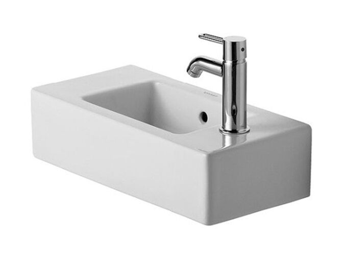 Duravit Vero umývátko 50x25cm, s přepadem a otvorem pro baterii vpravo, WonderGliss