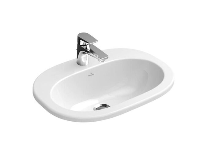 Villeroy & Boch O.novo zápustné umyvadlo 56x40,5 cm, otvor pro baterii, bez přepadu, bílá Alpin