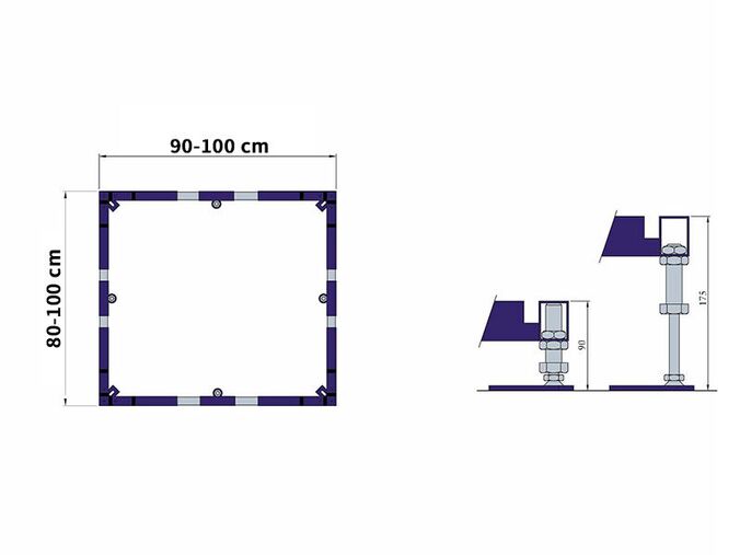 Villeroy & Boch ViFrame montážní rám, pro sprchové vaničky do 100x100 cm, Quaryl, bez středové podpěry