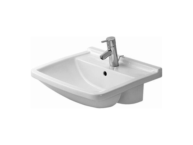 Duravit Starck 3 polozápustné umyvadlo 550x460mm s přepadem, otvor pro baterii, WonderGliss