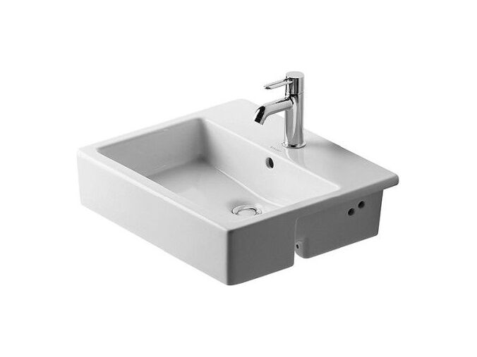 Duravit Vero polozápustné umyvadlo 550x470mm s přepadem, otvor pro baterii