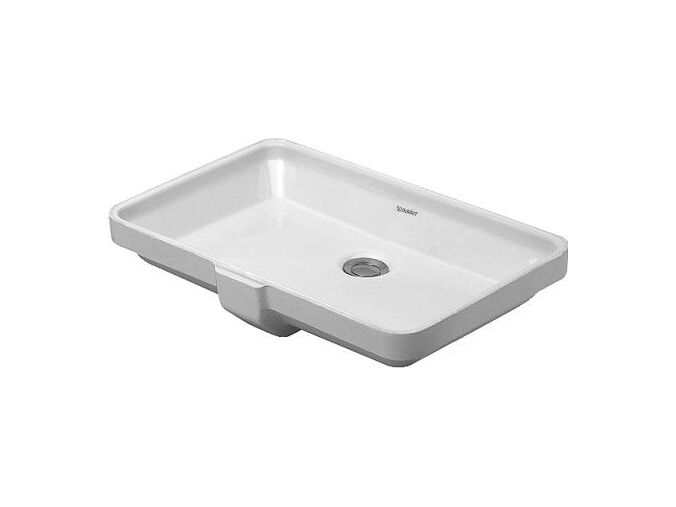 Duravit 2nd floor vestavné umyvadlo 53x38cm, s přepadem, bez otvoru pro baterii, WonderGliss