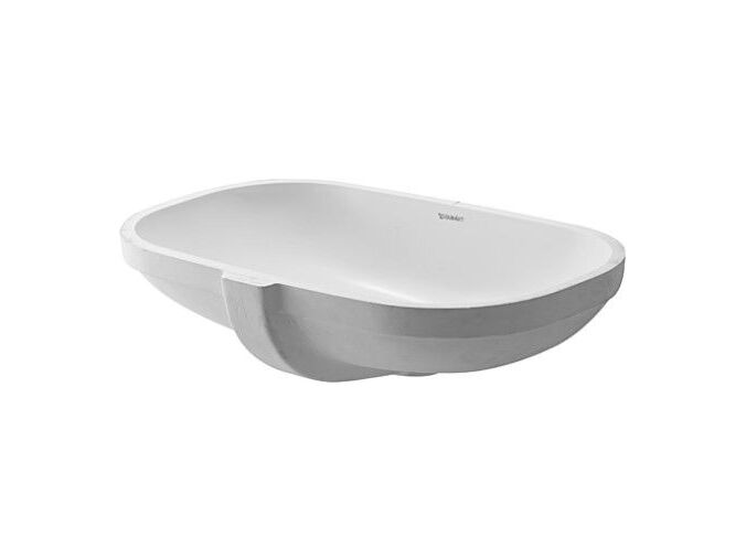 Duravit D-Code vestavné umyvadlo, instalace zdola 495x290mm s přepadem, bez otvoru pro baterii