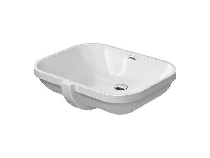 Duravit D-Code vestavné umyvadlo, instalace zdola 560x400mm s přepadem, bez otvoru pro baterii