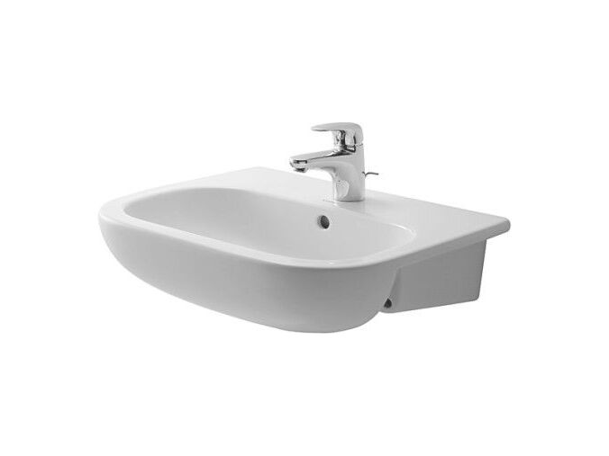 Duravit D-Code polozápustné umyvadlo 550x440mm s přepadem, otvor pro baterii