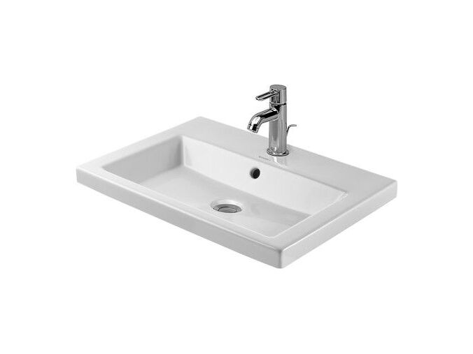 Duravit 2nd floor zápustné umyvadlo 600x430mm s přepadem, otvor pro baterii