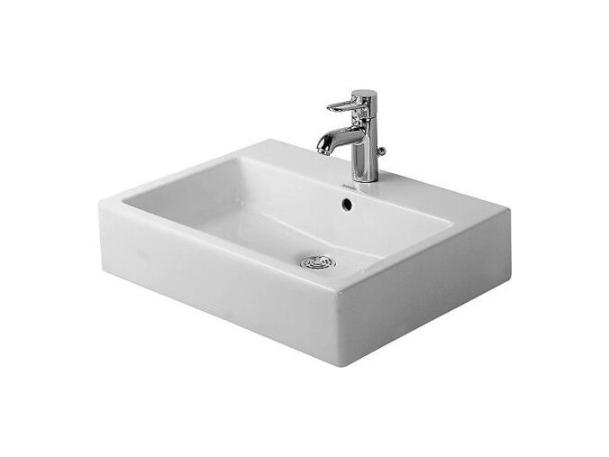 DURAVIT Vero umyvadlová mísa na desku 500x470mm s přepadem, otvor pro baterii, WonderGliss, bílá