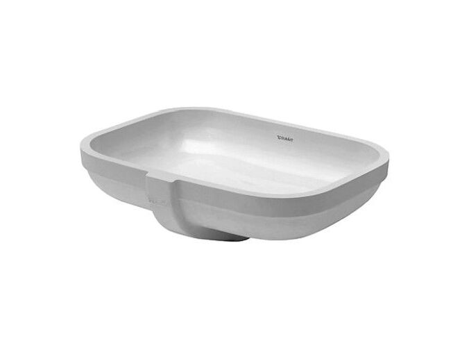 Duravit Happy D.2 vestavné umyvadlo, instalace zdola 480x345mm s přepadem, bez otvoru pro baterii