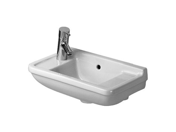 Duravit Starck 3 umývátko 500x260mm s přepadem, bez otvoru pro baterii (otvory předpíchnuty), WonderGliss