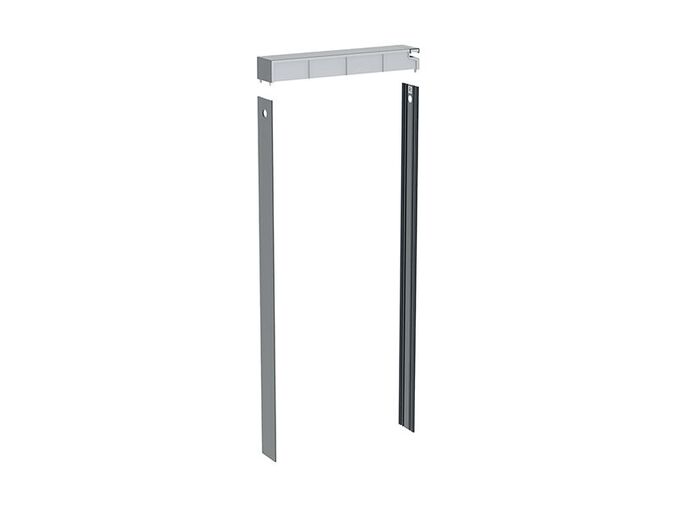 Geberit sada pro sanitární modul Monolith, závěsné WC, 114 cm, víko splach. nádržky s bočním opláštění, pro individuální úpravu, černý chrom, kartáčovaný hliník