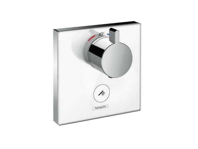 Hansgrohe Shower Select Glass Termostat pod omítku Highflow pro 1 spotřebič a 1 dodatečný výstup, bílá/chrom