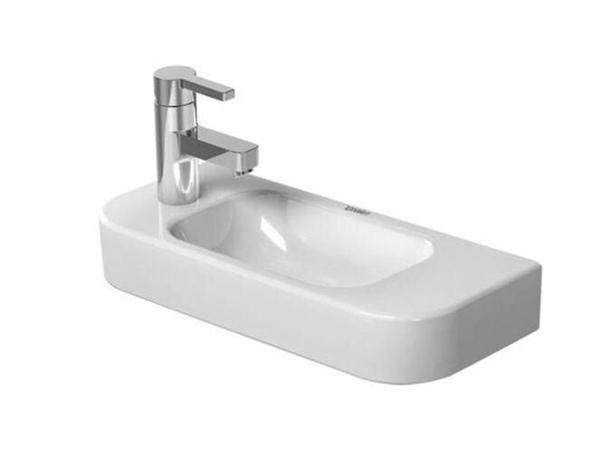 Duravit Happy D.2 umývátko 500x220mm bez přepadu, otvor pro baterii vlevo, WonderGliss