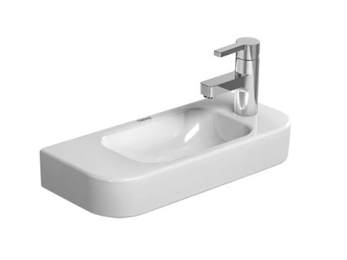 Duravit Happy D.2 umývátko 500x220mm bez přepadu, otvor pro baterii vpravo, WonderGliss