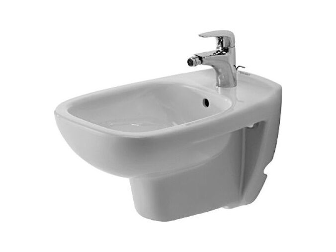 Duravit D-Code závěsný bidet 545x355mm s přepadem, otvor pro baterii