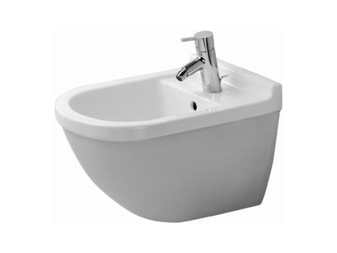 Duravit Starck 3 závěsný bidet 540mm s přepadem, otvor pro baterii, WonderGliss