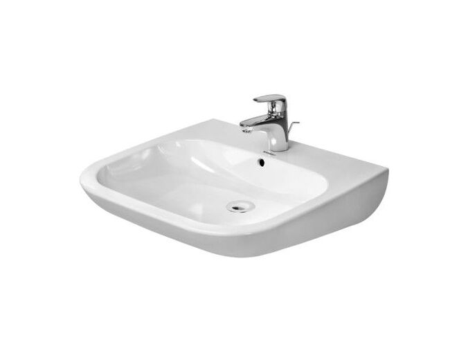 Duravit D-Code Vital umyvadlo 600x550mm bezbariérové, s přepadem, otvor pro baterii