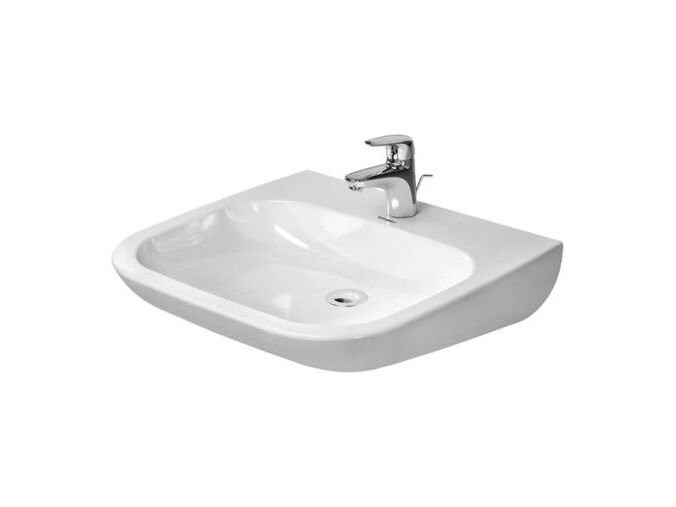 Duravit D-Code Vital umyvadlo 600x550mm bezbariérové, bez přepadu, otvor pro baterii