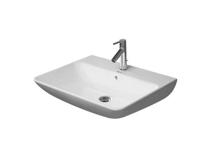 Duravit ME by Starck umyvadlo 650x490mm s přepadem, otvor pro baterii, WonderGliss