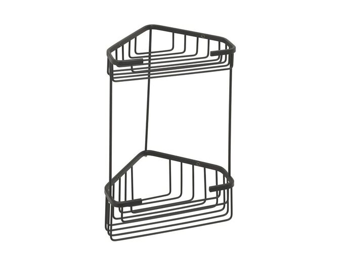 Gedy SMART dvoupatrová rohová police 200x325x151mm, černá mat