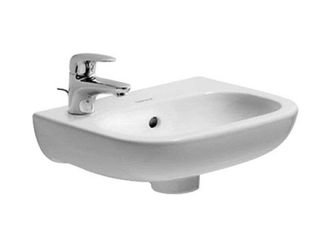 Duravit D-Code umývátko 360x270mm s přepadem, otvor pro baterii vlevo