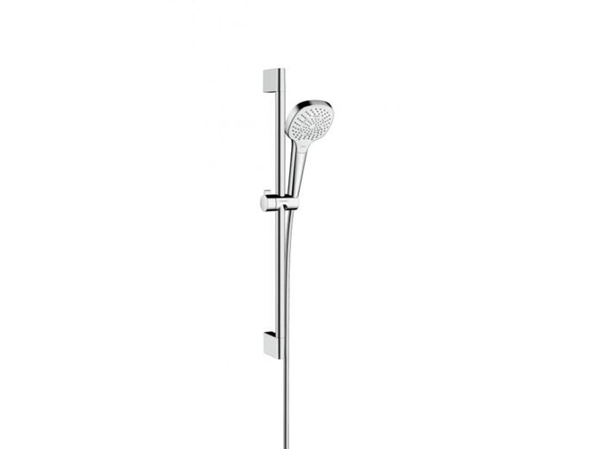 Hansgrohe Croma Select E Set sprchové hlavice, 3 proudy, tyče a hadice, EcoSmart 9 l/min, bílá/chrom