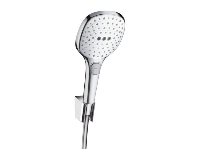 Hansgrohe Raindance Select E Set sprchové hlavice, 3 proudy, držáku a hadice, bílá/chrom