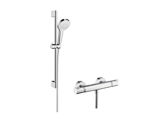 Hansgrohe Croma Select S Sprchový set Vario s termostatem, 3 proudy, sprchová tyč 65 cm, bílá/chrom