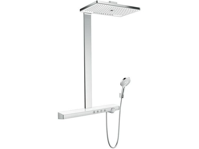 Hansgrohe Rainmaker Select Sprchový set Showerpipe 460 s termostatem, 3 proudy, EcoSmart 9 l/min, bílá/chrom