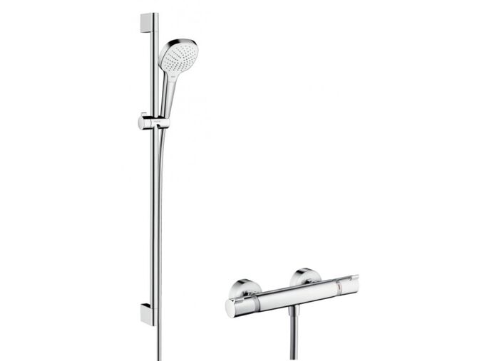 Hansgrohe Croma Select E Sprchový set Vario s termostatem, 3 proudy, sprchová tyč 90 cm, bílá/chrom