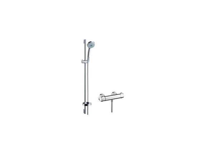 Hansgrohe Croma 100 Sprchový set s termostatem, 3 proudy, tyč 90 cm, chrom