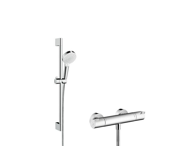 Hansgrohe Crometta Sprchový set Vario s termostatem Ecostat 1001 CL, 2 proudy, bílá/chrom