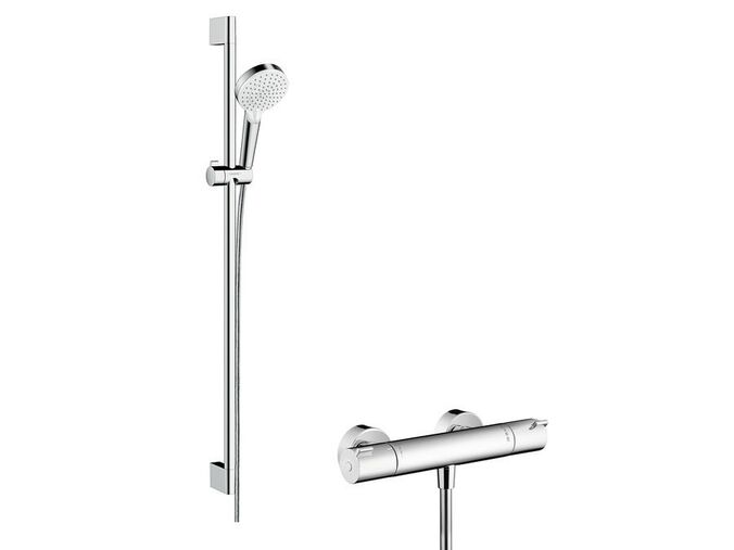 Hansgrohe Crometta Sprchový set Vario s termostatem Ecostat 1001 CL, 2 proudy, bílá/chrom