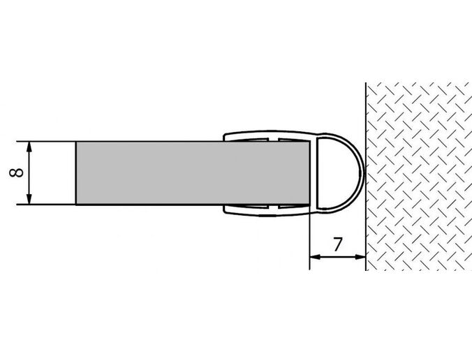 Polysan Těsnění mezi sklo a stěnu, sklo 8mm, 2000mm