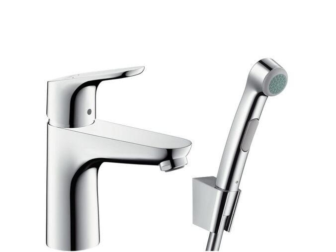 Hansgrohe Focus E2 Umyvadlová baterie 100, s ruční sprchou Bidette, chrom