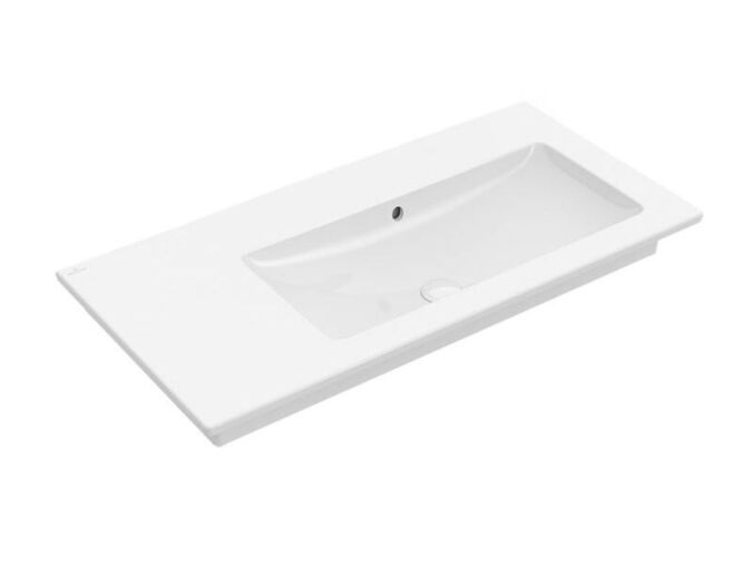 Villeroy & Boch Venticello umyvadlo 100x50 cm, vpravo, bez otvoru pro baterii, s přepadem, CeramicPlus bílá Alpin