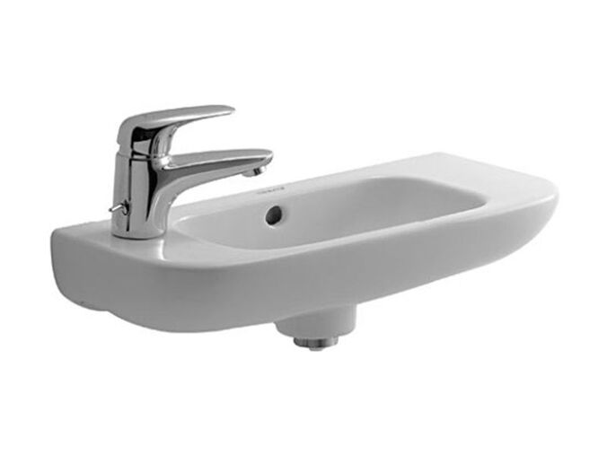 Duravit D-Code umývátko 500x220mm s přepadem, otvoru pro baterii vlevo