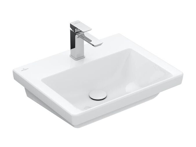 Villeroy & Boch Subway 3.0 umyvadlo 55x44 cm, otvor pro baterii, bez přepadu, CeramicPlus, bílá Alpin