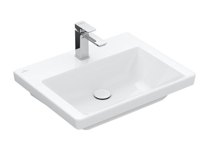 Villeroy & Boch Subway 3.0 umyvadlo 60x47 cm, otvor pro baterii, bez přepadu, CeramicPlus, bílá Alpin