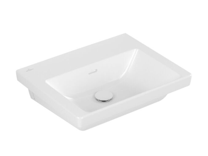 Villeroy & Boch Subway 3.0 umyvadlo 55x44 cm, bez otvoru pro baterii, bez přepadu, CeramicPlus, bílá Alpin