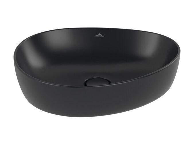 Villeroy & Boch Antao umyvadlo na desku 51x40 cm, bez přepadu, Ceramic Plus, Pure Black