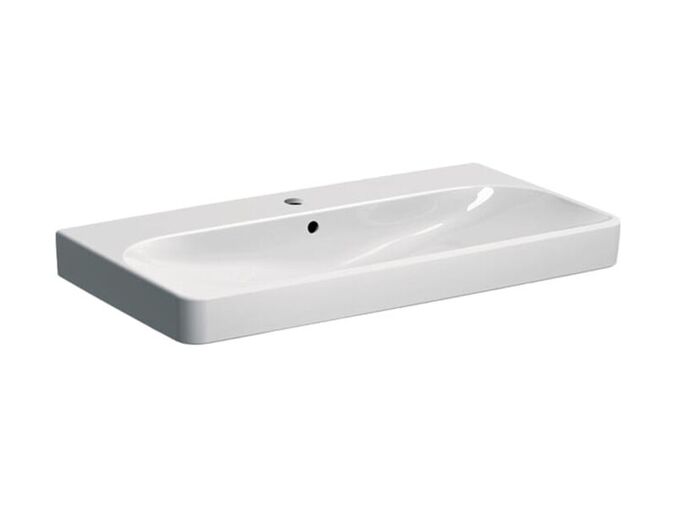 Geberit Smyle Square umyvadlo 90x48 cm, otvor pro baterii, s přepadem, bílá