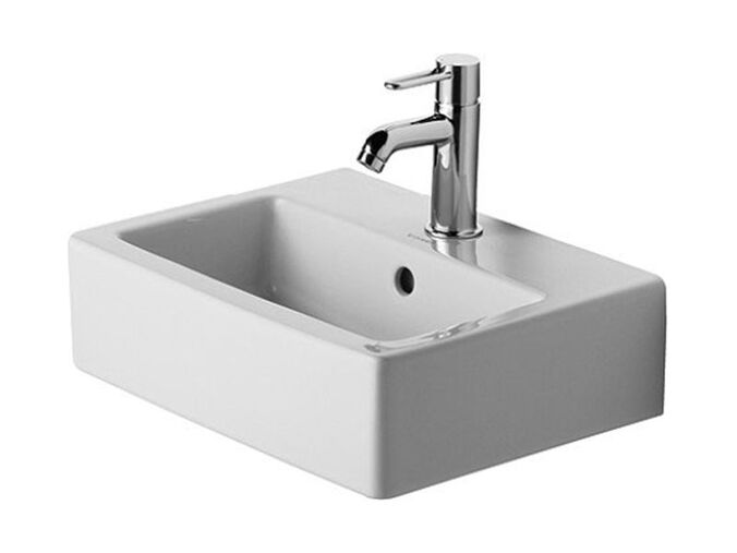 Duravit Vero umývátko 450x350mm s přepadem, otvor pro baterii, WonderGliss