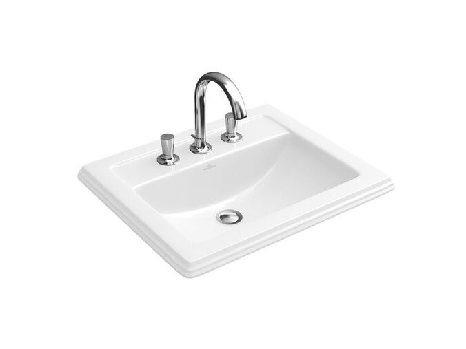 Villeroy & Boch HOMMAGE zápustné umyvadlo, 630x525mm, 3 otvory, bílá CeramicPlus