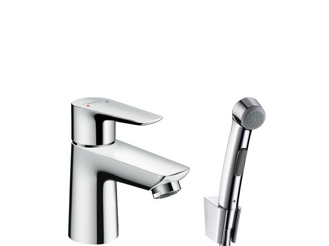 Hansgrohe Talis E Umyvadlová baterie s ruční sprchou Bidette, chrom