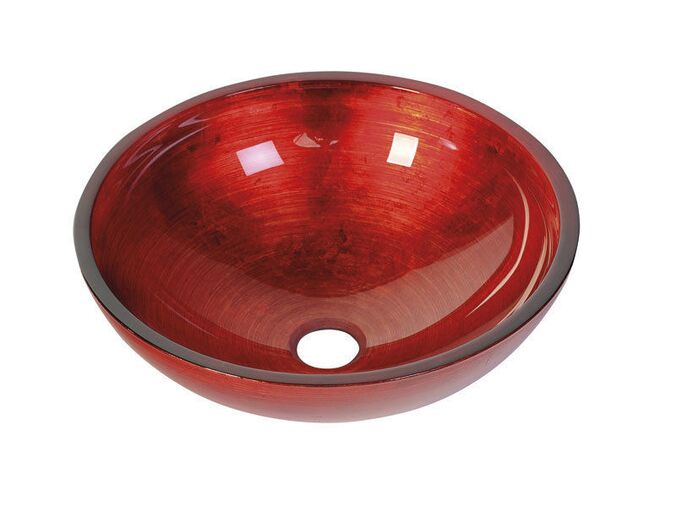 Sapho MURANO ROSSO IMPERO skleněné umyvadlo na desku, průměr 40cm, červená