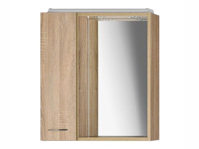 Aqualine ZOJA/KERAMIA FRESH galerka s LED osvětlením, 60x60x14cm, levá, dub platin